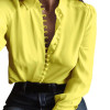 Elegent Shirts Womens Tops and Blouses Button V Neck Shirts White Long Sleeve Blouse Tunic Women Clothing Blusa Feminina