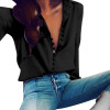 Elegent Shirts Womens Tops and Blouses Button V Neck Shirts White Long Sleeve Blouse Tunic Women Clothing Blusa Feminina
