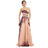 Elegant Women Vintage Plus Size Evening Dress Long with Flowers Printed Princess Cheap Summer Dresses Formales Abendkleid 75034