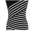 Elegant Women Summer V Neck Dress Black and white stripe Stitching Pencil Dresses Lady Knee-Length Party Bodycon Dress