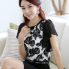 Elegant Women Shirts Flower Print Blouse Ruffled Short Sleeve Women Tops 2017 Summer Chiffon Blouse Female Blusas Plus Size XXXL