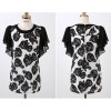 Elegant Women Shirts Flower Print Blouse Ruffled Short Sleeve Women Tops 2017 Summer Chiffon Blouse Female Blusas Plus Size XXXL
