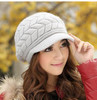 Elegant Women Hat Winter & Fall Beanies Knitted Hats For Woman Rabbit Fur Cap Autumn And Winter Ladies Female Fashion Skullies
