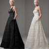 Elegant Women Formal Dress Ladies Deep V-Neck Empire White Princess Dress Sleeveless Floor-Length Swing Dress KH908323