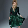 Ecombird 2017 Runway High Quality Women Metallic Skirt Midi Skirt High Waist Pleated Skirt Party Club Ladies Saia Fenimias