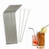 Eco Friendly 8Pcs Stainless Steel Metal Drinking Straw Reusable Straws + 3 Cleaner Brush Set Bar Accessories #81351