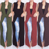 Echoine Chiffon Jacket Turn Down Collar With Sashed Slim Long Coats Summer/Spring Plus Size XXL Sleeveless Elegant Outwear Black