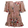 Ebizza Elegant Ruffles Print Jumpsuit Romper Women Summer Backless 2017 Boho High Waist Off Shoulder Beach Chic Female Overalls