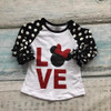 Easter baby girls love leopard three quarter cotton boutique cute top T-shirt raglans clothing ruffles little miss print prince