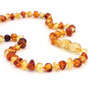 EAST WORLD Cognac Gold Amber Teething Bracelet/Necklace Baltic Natural Amber Collar Boy Girls Birthday Gifts Baby Jewelry