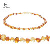 EAST WORLD Cognac Gold Amber Teething Bracelet/Necklace Baltic Natural Amber Collar Boy Girls Birthday Gifts Baby Jewelry