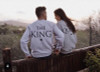 EAST KNITTING H1071 2017 New Fashion Couples Sweatshirts KING QUEEN Casual Long Sleeve Pullovers Hoodies Lovers Sweatshirt