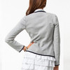 EAS Autumn Woman Gray Short Turn Down Collar Design Slim Coat Jacket Suits