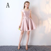 NOBLE WEISS Pink Bridesmaid Dress Satin Bow Short Cheap Party Prom Dresses Vestido De Festa De Casamento Dama De Honra
