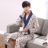 Noble Robes Men Spring Long sleeve Cotton Nightwear Pyjamas Elderly Men sleep sleepwear Robe Plus size 4XL