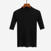 NIJIUDING Wholesale price 2pcs/lot knitted Slim Pullover Women Turtleneck Knitting Sweater Shirt Basic Half Sleeve Tops