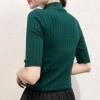 NIJIUDING Wholesale price 2pcs/lot knitted Slim Pullover Women Turtleneck Knitting Sweater Shirt Basic Half Sleeve Tops