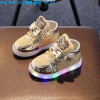 2018 New Spring Autumn Fashion Kids Sports Shoes Boys Girls LED Light Sneakers Soft Bottom Children Casual Shoes Size 21-30