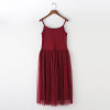 2018 New Sexy Spaghetti Strap Patchwork Mesh Dress Spring Summer Women Gauze Lace Tank Dress Basic Sundress Party Vestidos