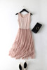 2018 New Sexy Spaghetti Strap Patchwork Mesh Dress Spring Summer Women Gauze Lace Tank Dress Basic Sundress Party Vestidos