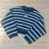2018 new retro old school street girl unif embroidery striped blue pullover loose and short knitted sweater women and men