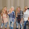 2018 New Plaid Printed Shirt Chiffon Blouse Women's V Neck Office Long Sleeve White Black Brown Blusa Feminina Tops for women