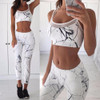2018 New Patchwork Tracksuit Crop Top Tanks And Leggings Sporting Skinny Clothing Summer 2 Pieces Hollow Women Clothing