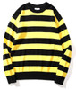 2018 NEW OVERSIZE Black yellow stripes Joining together hole nick men sweater hip hop GD Fashion Casual sweater M-XL