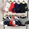 2018 New off shoulder cropped knitted shirt white sweater tops women slash neck sexy flare sleeve striped pullovers korean blusa