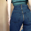 2018 New Hot Sexy Back Zipper Long Jeans Women Basic Classic High Waist Skinny Pencil Blue Denim Pants Elastic Stretch Jeans