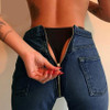 2018 New Hot Sexy Back Zipper Long Jeans Women Basic Classic High Waist Skinny Pencil Blue Denim Pants Elastic Stretch Jeans