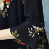 2018 New flower printing Women Blouses shirt flare Sleeve Chiffon women's clothing casual V Collar bow women tops Blusas D278 30