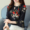 2018 New flower printing Women Blouses shirt flare Sleeve Chiffon women's clothing casual V Collar bow women tops Blusas D278 30