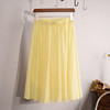 2018 New Fashion Womens Chiffon Skirt Summer Ladies Casual Slim Beach Pleated Skater Midi Skirts Saia High Waist Faldas Mujer