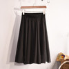 2018 New Fashion Womens Chiffon Skirt Summer Ladies Casual Slim Beach Pleated Skater Midi Skirts Saia High Waist Faldas Mujer