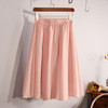 2018 New Fashion Womens Chiffon Skirt Summer Ladies Casual Slim Beach Pleated Skater Midi Skirts Saia High Waist Faldas Mujer