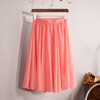 2018 New Fashion Womens Chiffon Skirt Summer Ladies Casual Slim Beach Pleated Skater Midi Skirts Saia High Waist Faldas Mujer