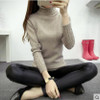 2018 new fashion Women white Lapel turtleneck sweater female basic knitted shirt Twist thick slim long sleeve pullover sweater