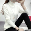 2018 new fashion Women white Lapel turtleneck sweater female basic knitted shirt Twist thick slim long sleeve pullover sweater