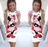 2018 new Fashion Women Summer Sleeveless white Bodycon Camouflage Cartoon Mouse Print Sexy tank Mini Dress Vestido Curto