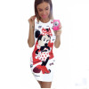 2018 new Fashion Women Summer Sleeveless white Bodycon Camouflage Cartoon Mouse Print Sexy tank Mini Dress Vestido Curto