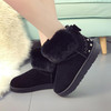2018 new fashion women shoes winter rivets turned-over short plush warm snow boots sweet student short boots