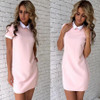 2018 New Fashion Women Office Dark blue Shirt Dress Vestidos Summer Turn-down Collar Short Sleeve Straight Slim Party Mini dress 2018 New Fashion Women Office Dark blue Shirt Dress Vestidos Summer Turn-down Collar Short Sleeve Straight Slim Party Mini dress