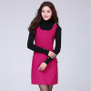 2018 New Fashion Women Autumn Winter Lattice Woolen Vest Dress Houndstooth Sundress Thousand Birds Big Size Morality Dress S-5xl