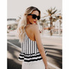 2018 New Fashion summer women chiffon blouses Sexy &amp;Club striped sleeveless V-neck printed shirts ladies loose tops