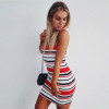 2018 New Fashion Stripe Dresses Sleeveless Women Striped Party Knitted Dress Casual Vestidos Robe Femme