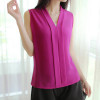 2018 New Fashion Office Women OL Chiffon Blouses Ladies Tops Female Summer Sleeveless White Black Blouse Shirt Blusas Mujer