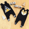 2018 New fashion baby rompers infant clothing cotton Black sleeveless cartoon Jumpsuit newborn baby boy girl clothes
