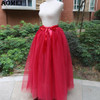 2018 New Fashion Girls Lolita Tulle Skirt 7 Layers with Bowtie Sping Summer Maxi Long Tutu Jupe Skirts for Women Plus Size 4XL