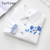 2018 New Europe Women Tops Shirt Cotton Floral Blouse Print Shirt Long Sleeve Casual Tops Shirt Women tops blouses Office Shirts